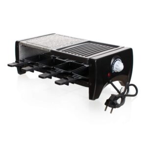 ACTIVER Raclette gril 020101 pro 8 osob Představa grilování byla vždy spojena se zahradou. Díky elektrickému grilu si však můžete užít grilování po celý rok u vás doma nebo na balkónu. Grilovat můžete na grilovací desce nebo na přírodním kameni