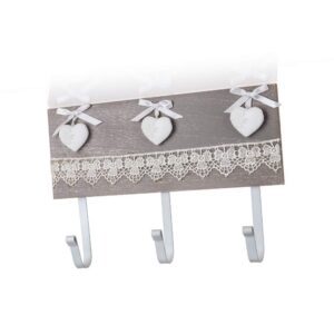 HOME DECOR Věšáček s krajkou se 3 háčky LACEWORK RámVěšáček s krajkou se 3 háčky LACEWORK je praktický pomocník pro zavěšení klíčů a současně ho využijete k dekorování bytu.