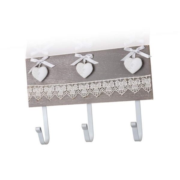 HOME DECOR Věšáček s krajkou se 3 háčky LACEWORK RámVěšáček s krajkou se 3 háčky LACEWORK je praktický pomocník pro zavěšení klíčů a současně ho využijete k dekorování bytu.