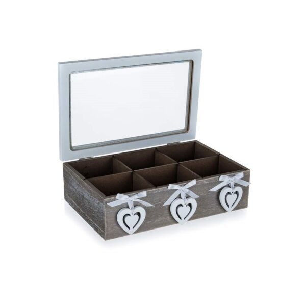HOME DECOR Box na čaj SCULPTURE HEART HEART