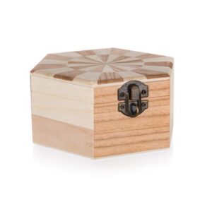 HOME DECOR Krabička dřevěná CHESS 14 x 12 x 6 cm