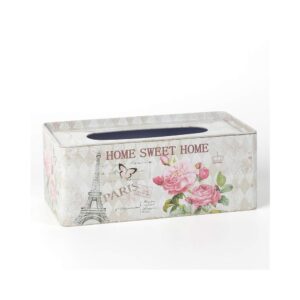 HOME DECOR Krabička na papírové kapesníky plechová  HOME SWEET 24 x 13 x 9