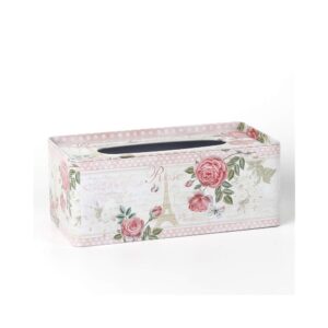 HOME DECOR Krabička na papírové kapesníky plechová  ROSE PARIS 24 x 13 x 9