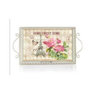HOME DECOR Podnos plechový HOME SWEET 41 x 23 x 4