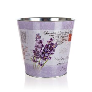 HOME DECOR Květináč plechový LAVENDER 15 cm Květináč plechový LAVENDER 15 cm