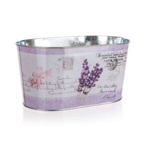 HOME DECOR Květináč plechový oválný LAVENDER 22