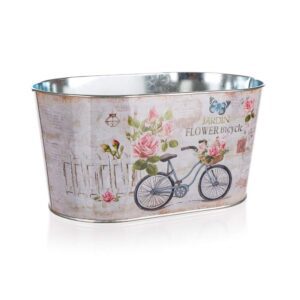 HOME DECOR Květináč plechový oválný BICYCLE 22