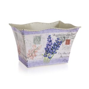 HOME DECOR Květináč plechový obdélník LAVENDER 20