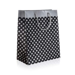 HOME DECOR Taška dárková TEČKY STŘÍBRNÉ vel. XXL