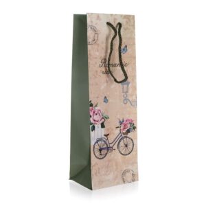 HOME DECOR Taška dárková na láhev ROMANTIC RIDE 12 x 35 x 9 cm Taška dárková na láhev s dekorem ROMANTIC RIDE