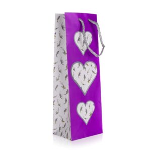 HOME DECOR Taška dárková na láhev LEVANDULE 12 x 35 x 9 cm Taška dárková na láhev s dekorem LEVANDULE