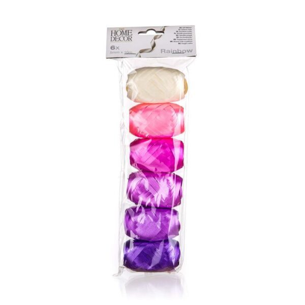 HOME DECOR Sada vázacích stuh RAINBOW 5 mm x 10 m