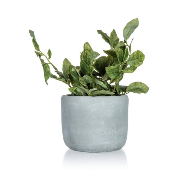 HOME DECOR Květina umělá v betonovém květináči GREENERY 18 x 20 cm Zelená květina v betonovém květináči 18 x 20 cm