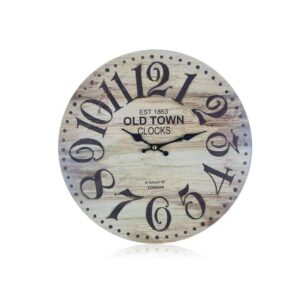 HOME DECOR Hodiny nástěnné OLD TOWN 34 cm Nástěnné kulaté hodiny OLD TOWN o průměru 34 cm s celoplošným dekorem jsou skvělý pomocník do domácnosti
