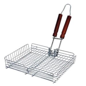 HAPPY GREEN Koš grilovací BBQ 32 x 26 cm Grilovací koš s dřevěnou rukojetí je ideálním pomocníkem při přípravě většího množství kusů masa
