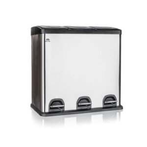 BRILANZ Koš recyklovací odpadkový nerezový SAVERY 60 l (3 x 20 l) "Recyklovací odpadkový koš SAVERY 60 l (3 x 20 l) najde široké uplatnění ve Vaší domácnosti. Určený pro třídění odpadu. Je v nerezovém provedení