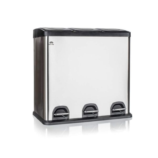 BRILANZ Koš recyklovací odpadkový nerezový SAVERY 60 l (3 x 20 l) "Recyklovací odpadkový koš SAVERY 60 l (3 x 20 l) najde široké uplatnění ve Vaší domácnosti. Určený pro třídění odpadu. Je v nerezovém provedení