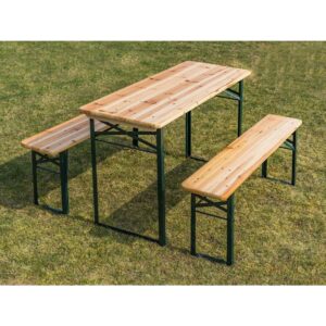 HAPPY GREEN Zahradní pivní set 120 cm Zahradní pivní set je vyroben z kovové konstrukce o síle materiálu 0