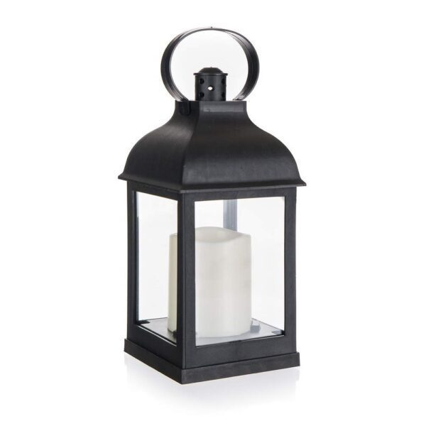 HOME DECOR Lucerna plastová s LED svíčkou 10 x 10 x 22 cm Lucerna plastová s LED svíčkou je funkční a zároveň dekorační součást každé zahrádky a terasy. Výška solární lampy je 22 cm