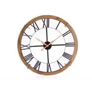 HOME DECOR Hodiny nástěnné GOLD RIM 60 cm Nástěnné kulaté hodiny GOLD RIM s celoplošným dekorem o průměru 60 cm. Hodinový strojek je napájen jedním kusem baterie AA (není součastí balení). Produkt je ideální dekorací do vašeho bytu nebo stylové kuchyně.
