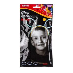 BANQUET Svítící čelenka uši a 3 náramky 20 cm MY PARTY Fluorescenční čelenka do vlasů zaječí uši je jednoduchá čelenka
