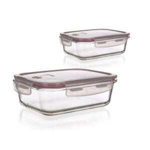 BANQUET Sada skleněných dóz LORA 550 + 950 ml s víčkem