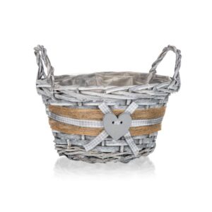 HOME DECOR Košík proutěný s uchy GRIS 19 x 11 cm