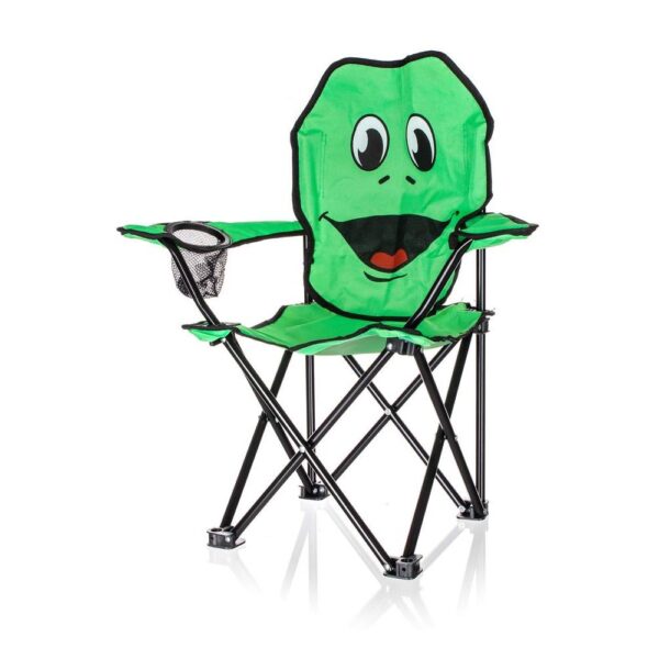 HAPPY GREEN Křeslo dětské FROG HAPPY GREEN Křeslo dětské FROG Dětské křeslo s motivem žáby je rozkládací křeslo vyrobené z kovové konstrukce a látkovým potahem ve tvaru zvířátka.